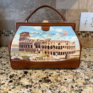 Patricia Nash Brown and Blue Shoulder Bag